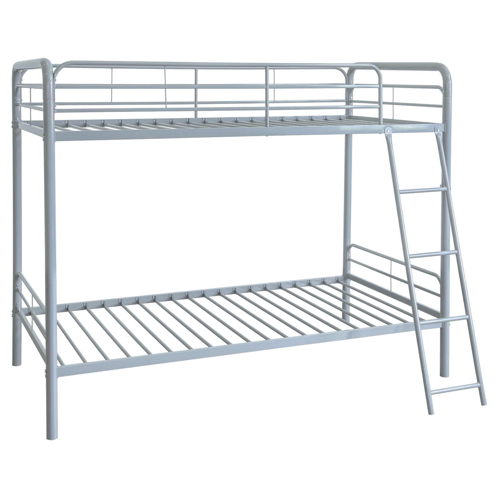 Tampa Furniture Outlet - Coaster - Carson Metal Twin Over Twin Bunk Bed Glossy Silver - 460334SVR