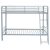 Carson Metal Twin Over Twin Bunk Bed Glossy Silver