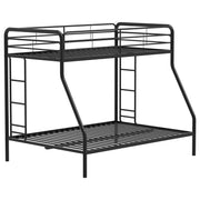 Tampa Furniture Outlet - Coaster - Carson Metal Twin Over Full Bunk Bed Glossy Black - 460340BLK
