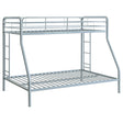 Tampa Furniture Outlet - Coaster - Carson Metal Twin Over Full Bunk Bed Glossy Silver - 460340SVR