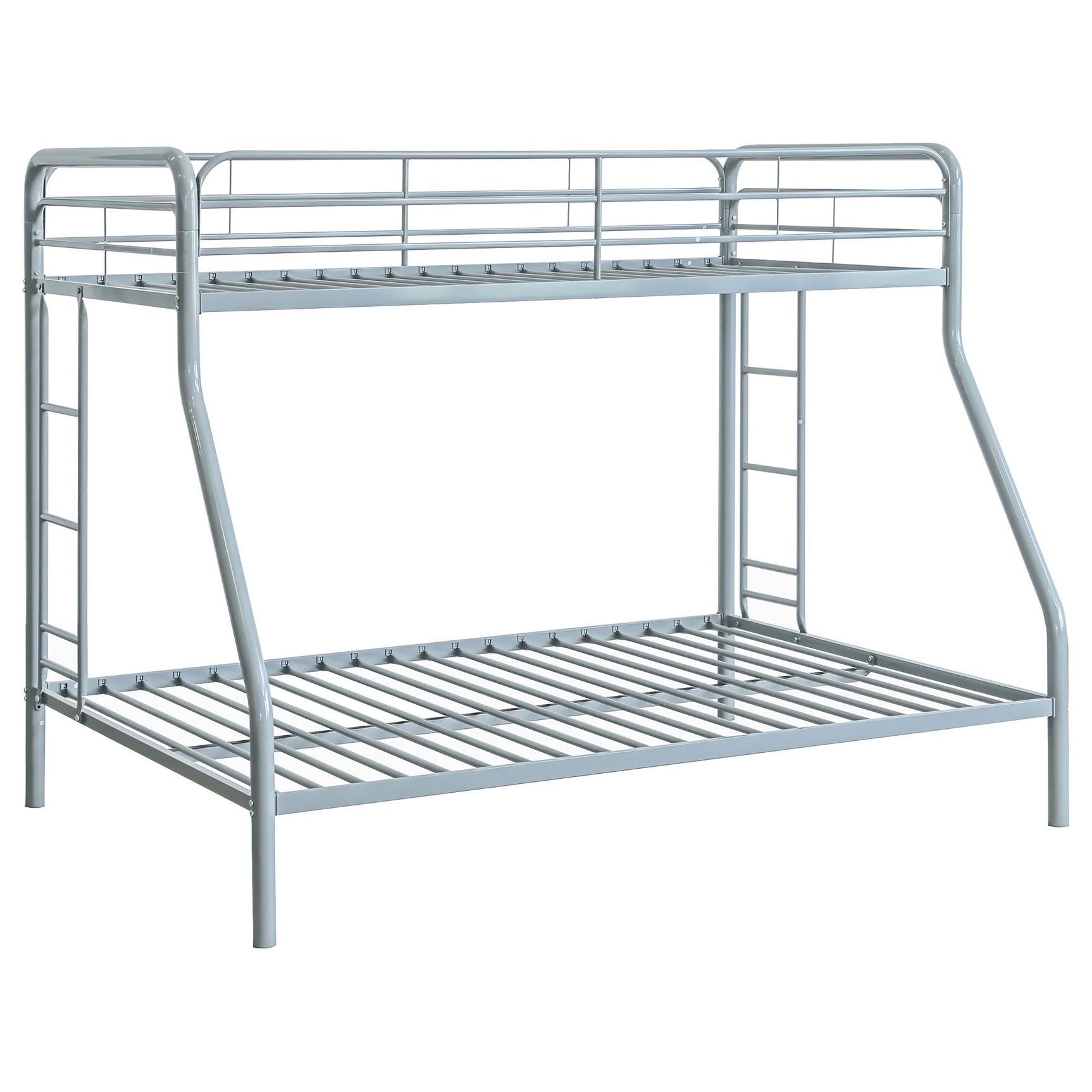 Tampa Furniture Outlet - Coaster - Carson Metal Twin Over Full Bunk Bed Glossy Silver - 460340SVR