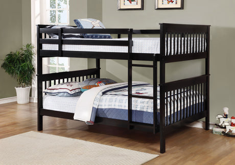 Chapman Wood Full Over Full Bunk Bed Black - Tampa Furniture Outlet