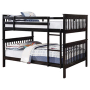 Tampa Furniture Outlet - Coaster - Chapman Wood Full Over Full Bunk Bed Black - 460359