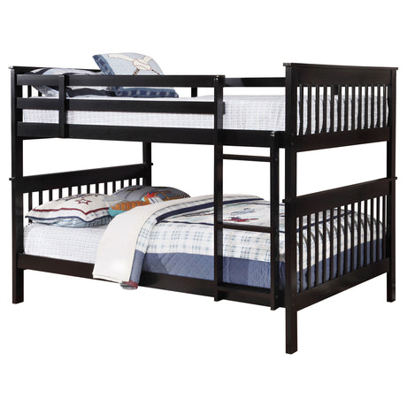 Tampa Furniture Outlet - Coaster - Chapman Wood Full Over Full Bunk Bed Black - 460359