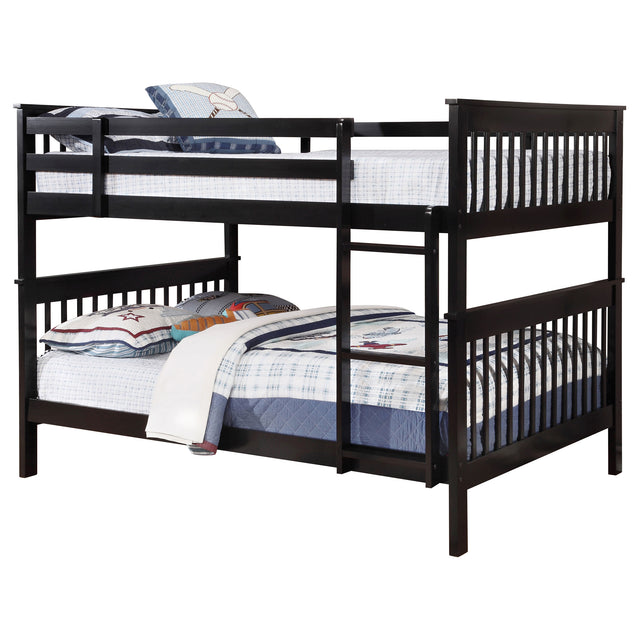 Tampa Furniture Outlet - Coaster - Chapman Wood Full Over Full Bunk Bed Black - 460359