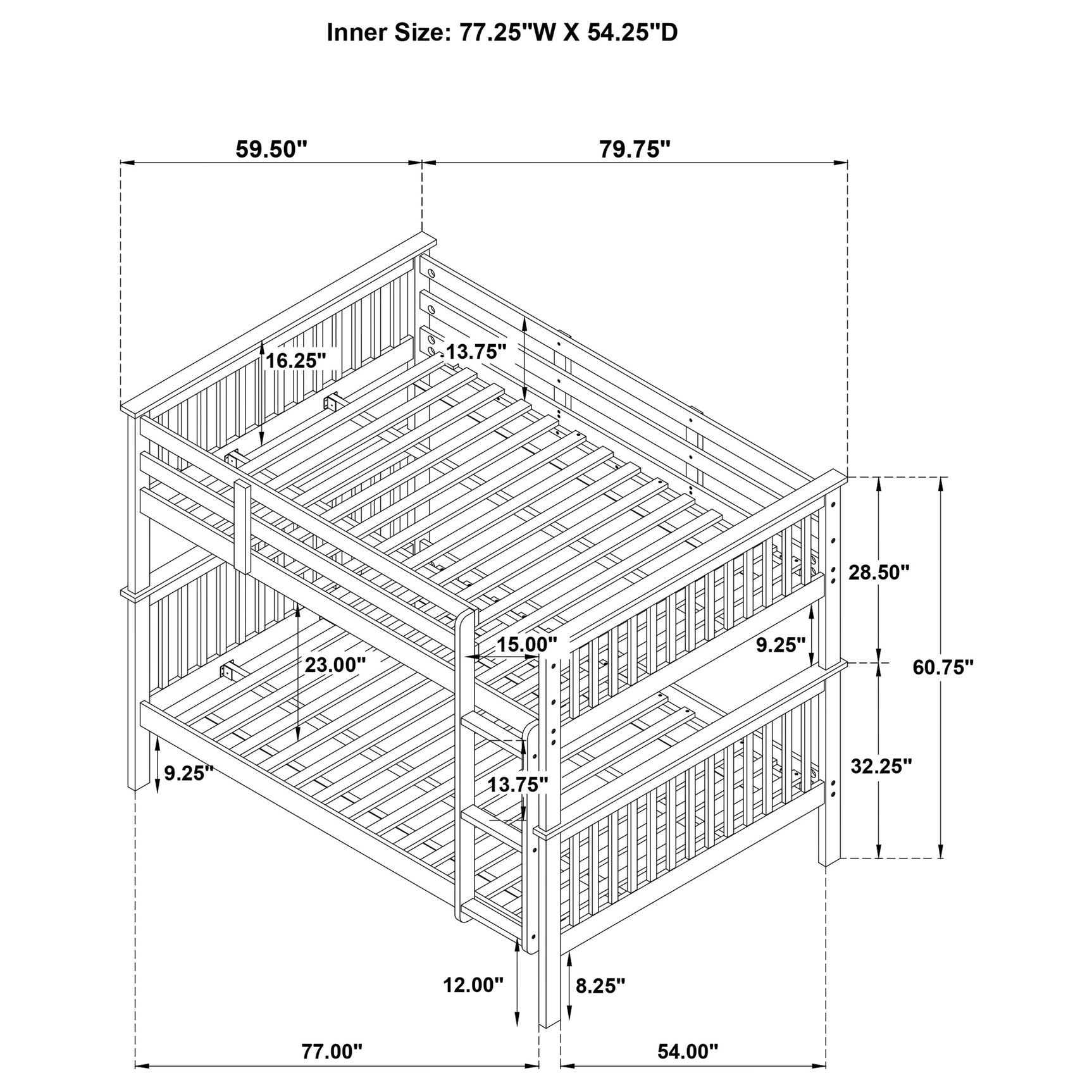Chapman Wood Full Over Full Bunk Bed Black - Tampa Furniture Outlet
