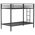 Tampa Furniture Outlet - Coaster - Alevera Metal Twin Over Twin Bunk Bed with Ladder Black - 460361BLK