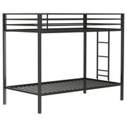 Tampa Furniture Outlet - Coaster - Alevera Metal Twin Over Twin Bunk Bed with Ladder Black - 460361BLK