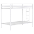 Tampa Furniture Outlet - Coaster - Alevera Metal Twin Over Twin Bunk Bed with Ladder White - 460361WHT