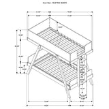 Frankie Twin Over Twin Bunk Bed with 7-inch Mattresses Blue - Tampa Furniture Outlet
