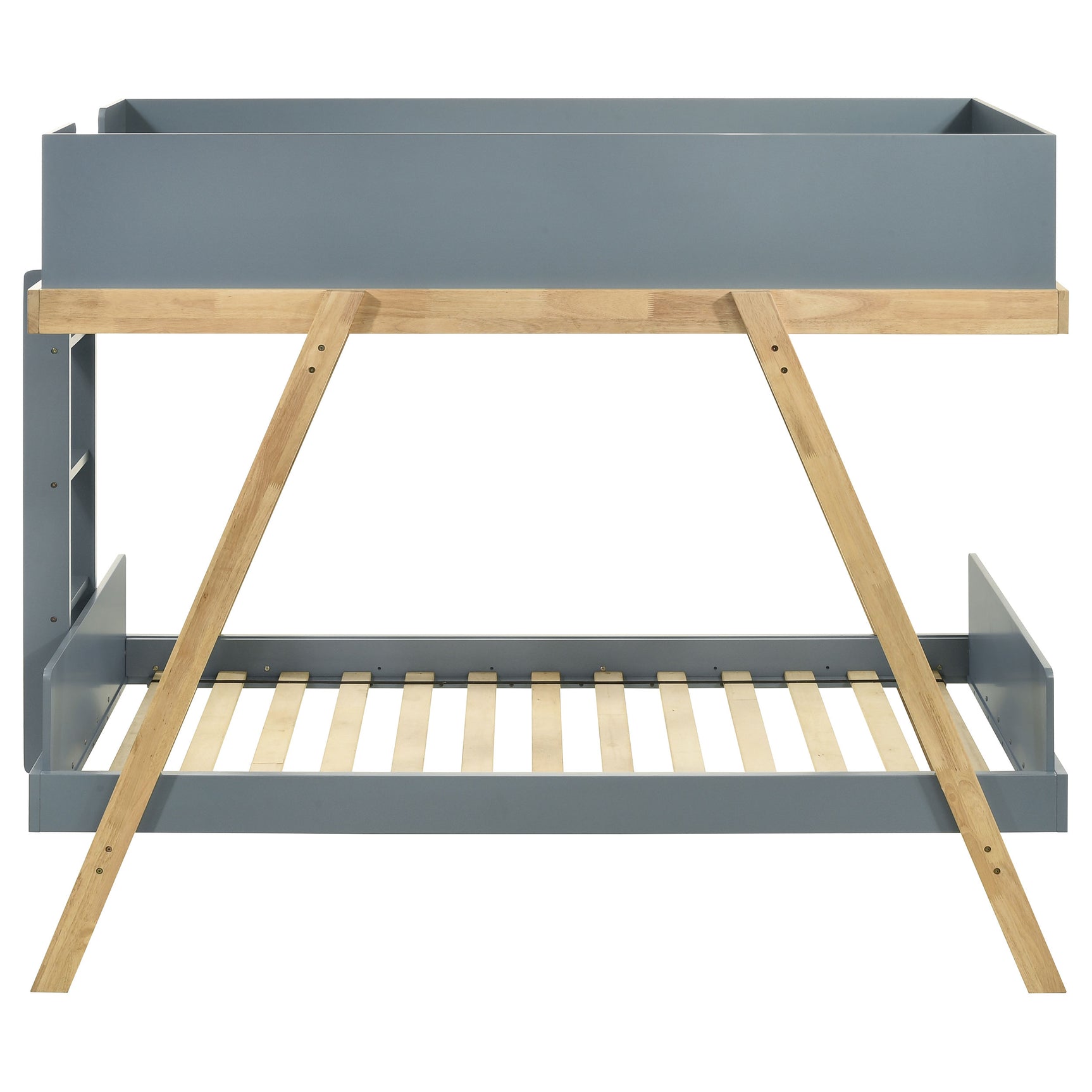 Frankie Wood Twin Over Twin Bunk Bed Blue and Natural - Tampa Furniture Outlet