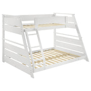 Tampa Furniture Outlet - Coaster - Holden Wood Veneer Twin Over Full Bunk Bed White - 460593WHT