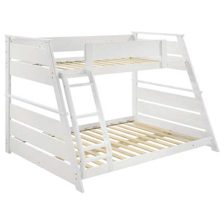 Tampa Furniture Outlet - Coaster - Holden Wood Veneer Twin Over Full Bunk Bed White - 460593WHT