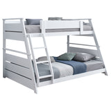 Holden Wood Veneer Twin Over Full Bunk Bed White - Tampa Furniture Outlet