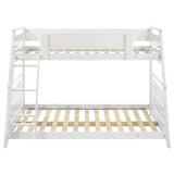 Holden Wood Veneer Twin Over Full Bunk Bed White - Tampa Furniture Outlet