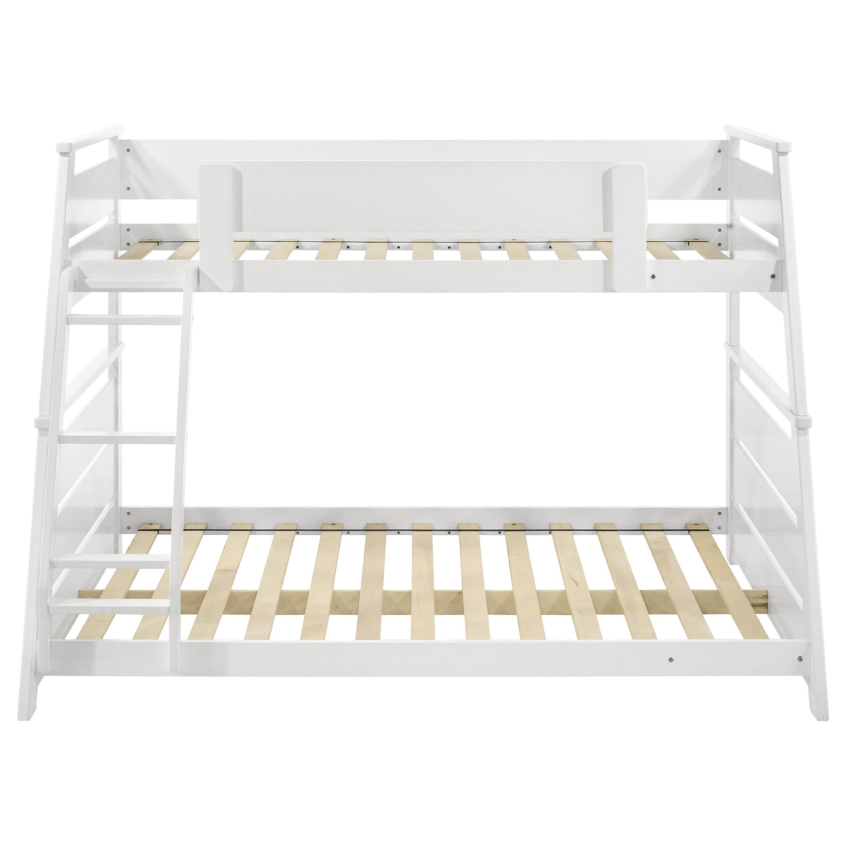 Holden Wood Veneer Twin Over Full Bunk Bed White - Tampa Furniture Outlet