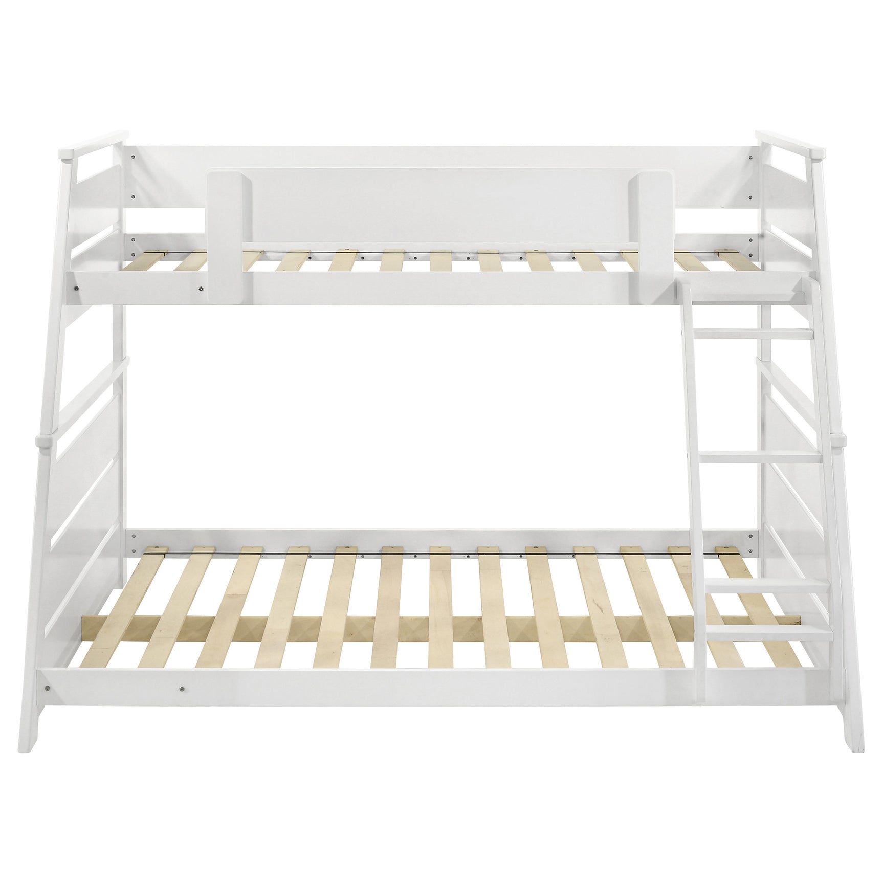 Holden Wood Veneer Twin Over Full Bunk Bed White - Tampa Furniture Outlet