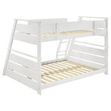 Holden Wood Veneer Twin Over Full Bunk Bed White - Tampa Furniture Outlet