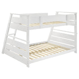 Holden Wood Veneer Twin Over Full Bunk Bed White - Tampa Furniture Outlet