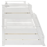 Holden Wood Veneer Twin Over Full Bunk Bed White - Tampa Furniture Outlet