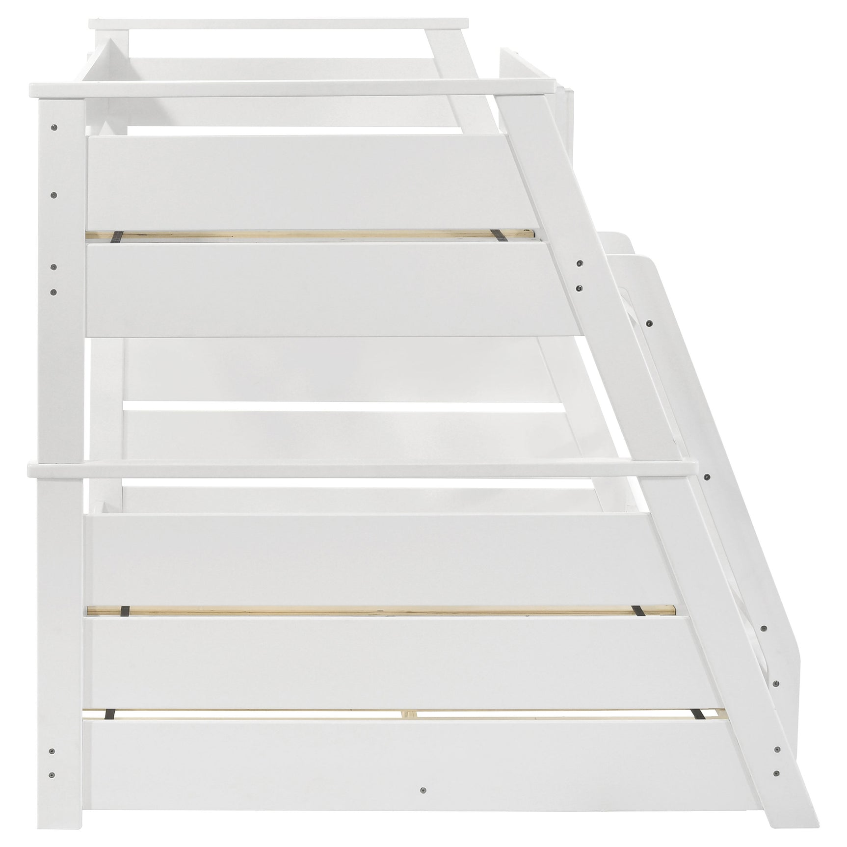 Holden Wood Veneer Twin Over Full Bunk Bed White - Tampa Furniture Outlet