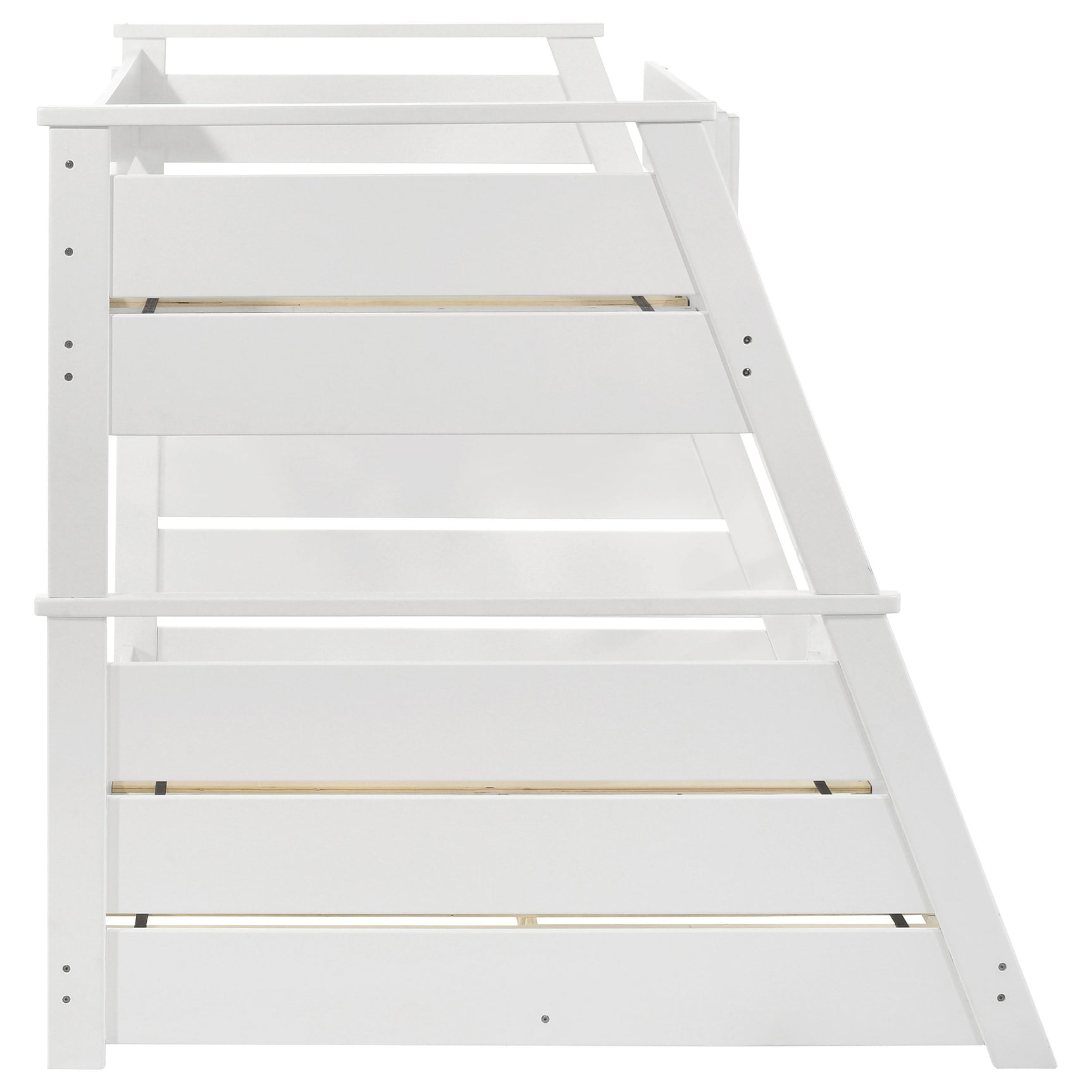 Holden Wood Veneer Twin Over Full Bunk Bed White - Tampa Furniture Outlet