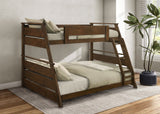 Holden Wood Veneer Twin Over Full Bunk Bed Walnut - Tampa Furniture Outlet