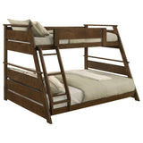 Holden Wood Veneer Twin Over Full Bunk Bed Walnut - Tampa Furniture Outlet