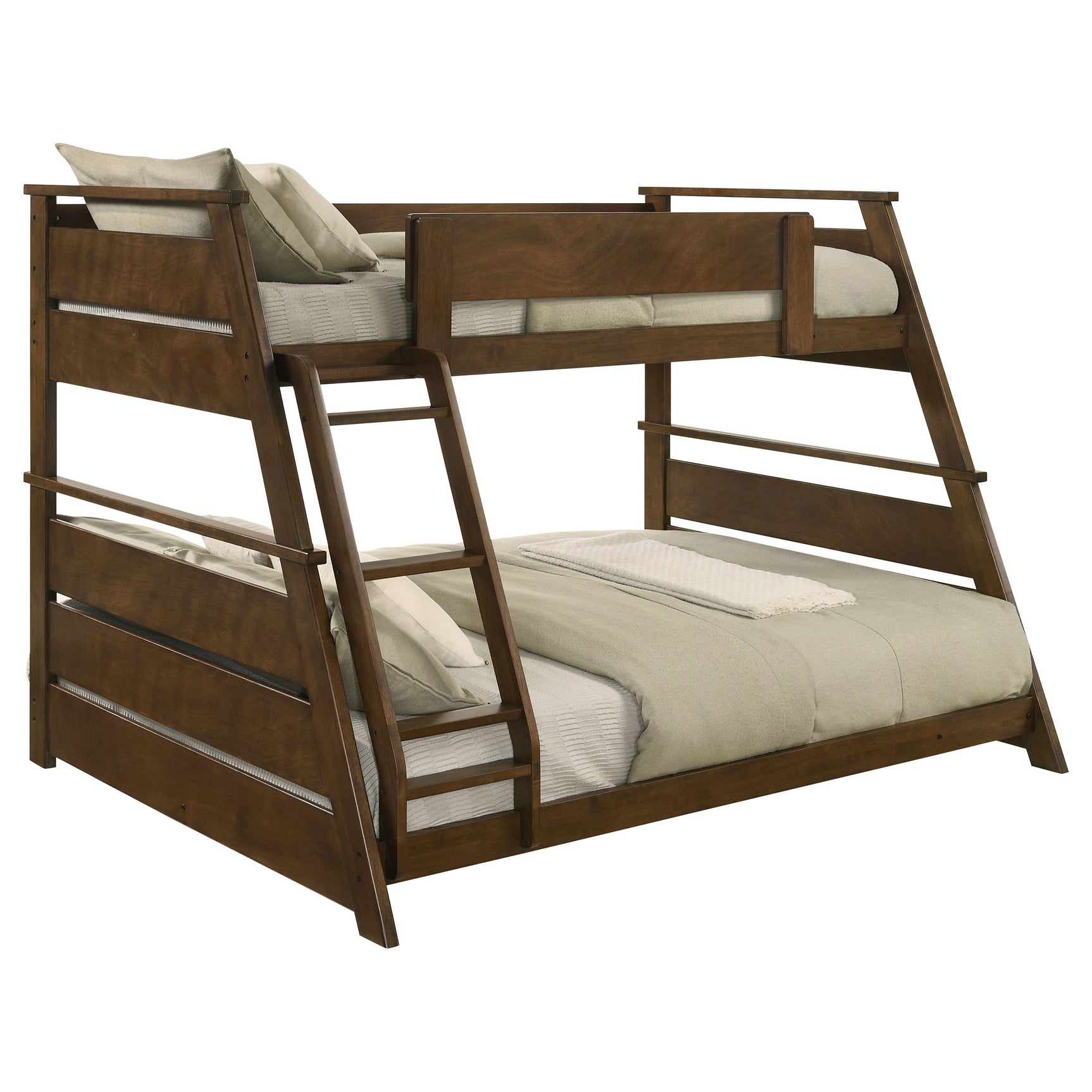 Holden Wood Veneer Twin Over Full Bunk Bed Walnut - Tampa Furniture Outlet