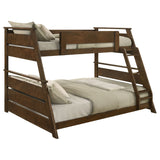 Holden Wood Veneer Twin Over Full Bunk Bed Walnut - Tampa Furniture Outlet