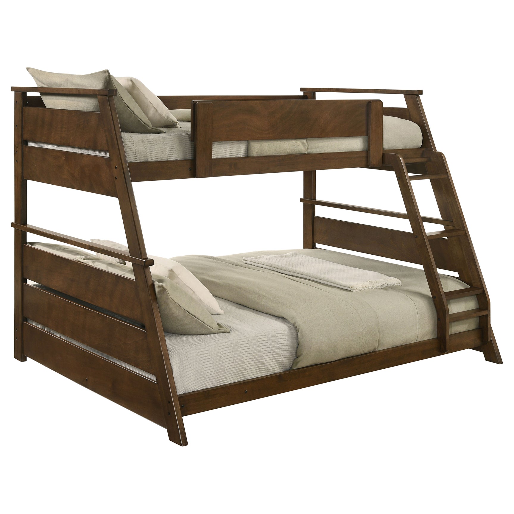 Holden Wood Veneer Twin Over Full Bunk Bed Walnut - Tampa Furniture Outlet