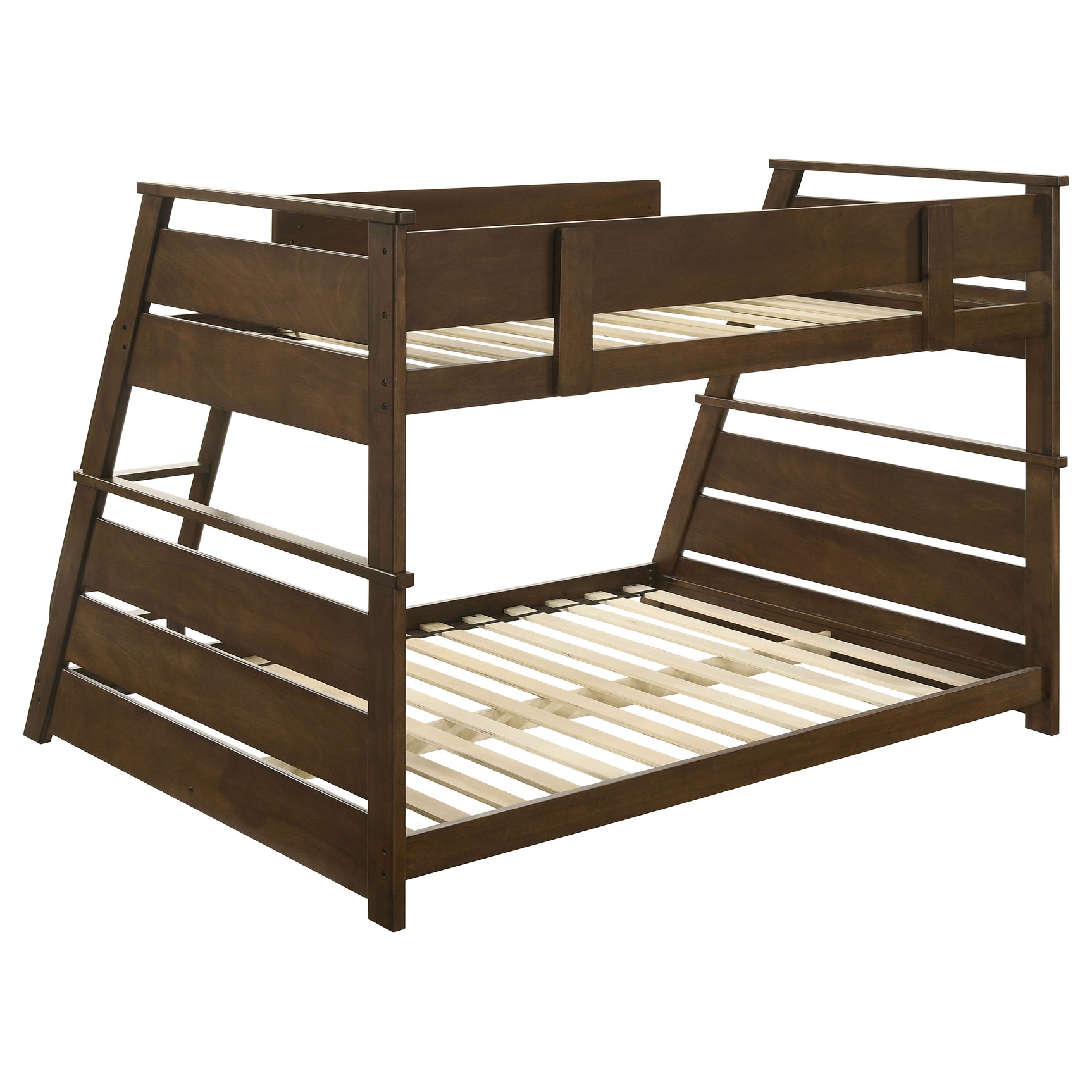 Holden Wood Veneer Twin Over Full Bunk Bed Walnut - Tampa Furniture Outlet