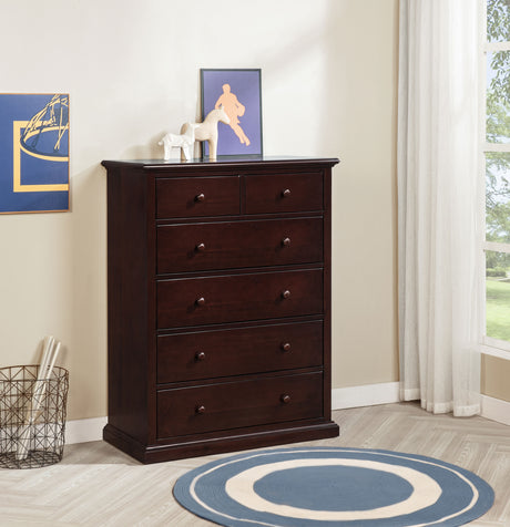 Sumerlin 6-drawer Bedroom Chest of Drawers Cappuccino - Tampa Furniture Outlet