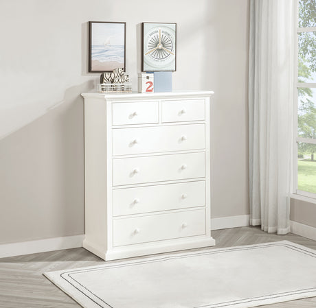 Sumerlin 6-drawer Bedroom Chest of Drawers White - Tampa Furniture Outlet