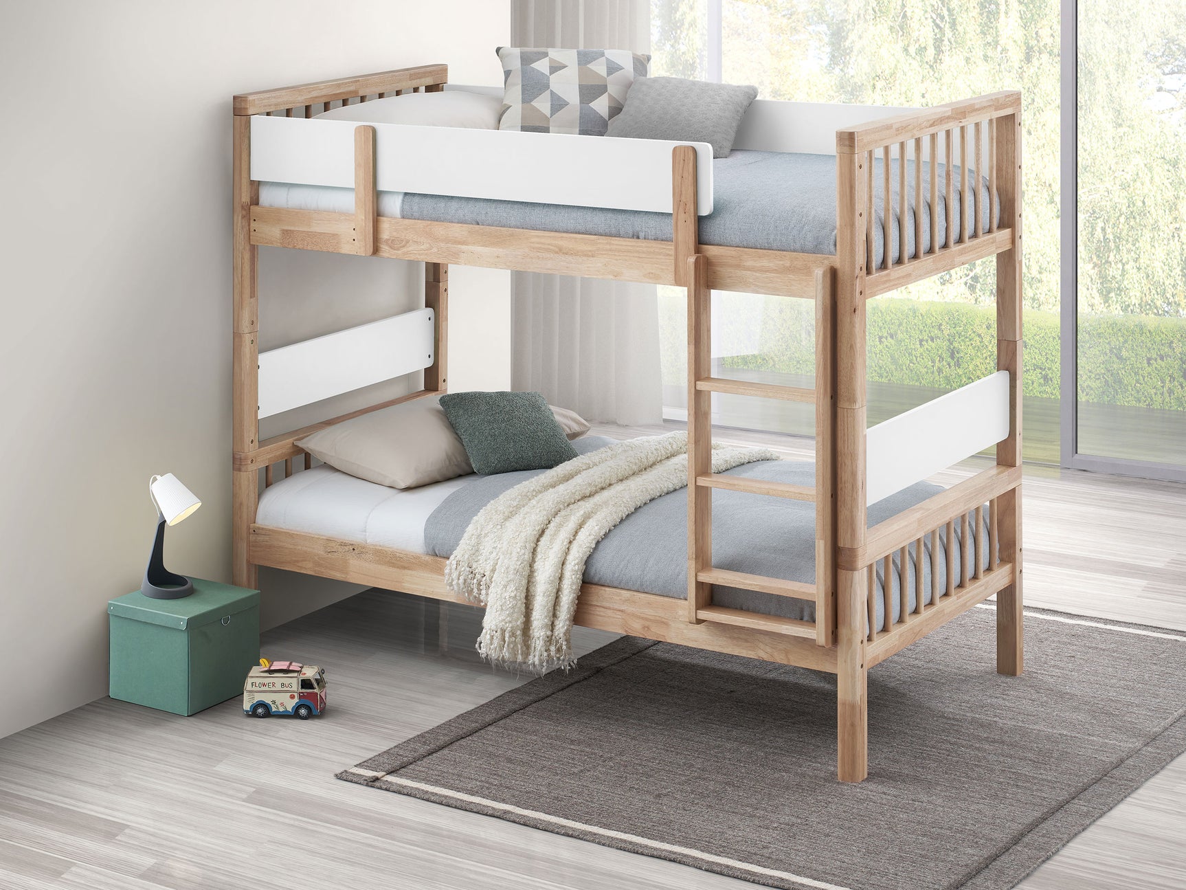 Dakota Wood Twin Over Twin Bunk Bed Natural - Tampa Furniture Outlet