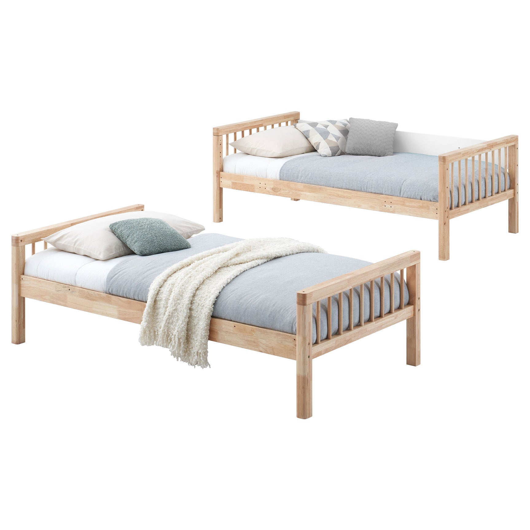 Dakota Wood Twin Over Twin Bunk Bed Natural - Tampa Furniture Outlet