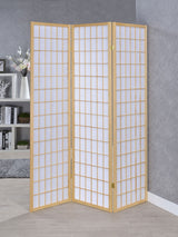 Carrie 3-Panel Room Divider Folding Shoji Screen Natural - Tampa Furniture Outlet