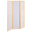 Tampa Furniture Outlet - Coaster - Carrie 3-Panel Room Divider Folding Shoji Screen Natural - 4621