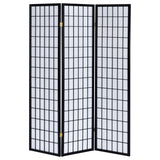 Carrie 3-Panel Room Divider Folding Shoji Screen Black - Tampa Furniture Outlet