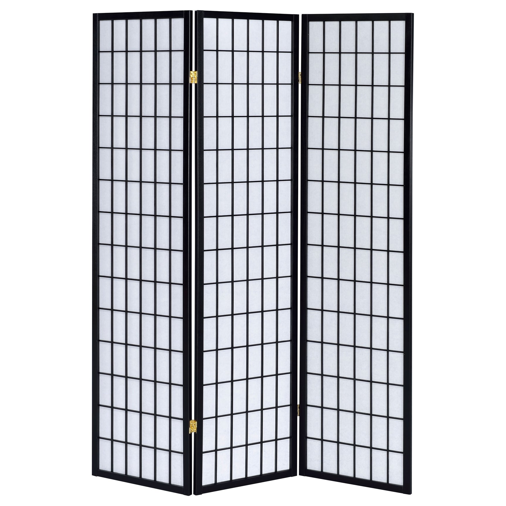 Carrie 3-Panel Room Divider Folding Shoji Screen Black - Tampa Furniture Outlet