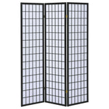 Carrie 3-Panel Room Divider Folding Shoji Screen Black - Tampa Furniture Outlet