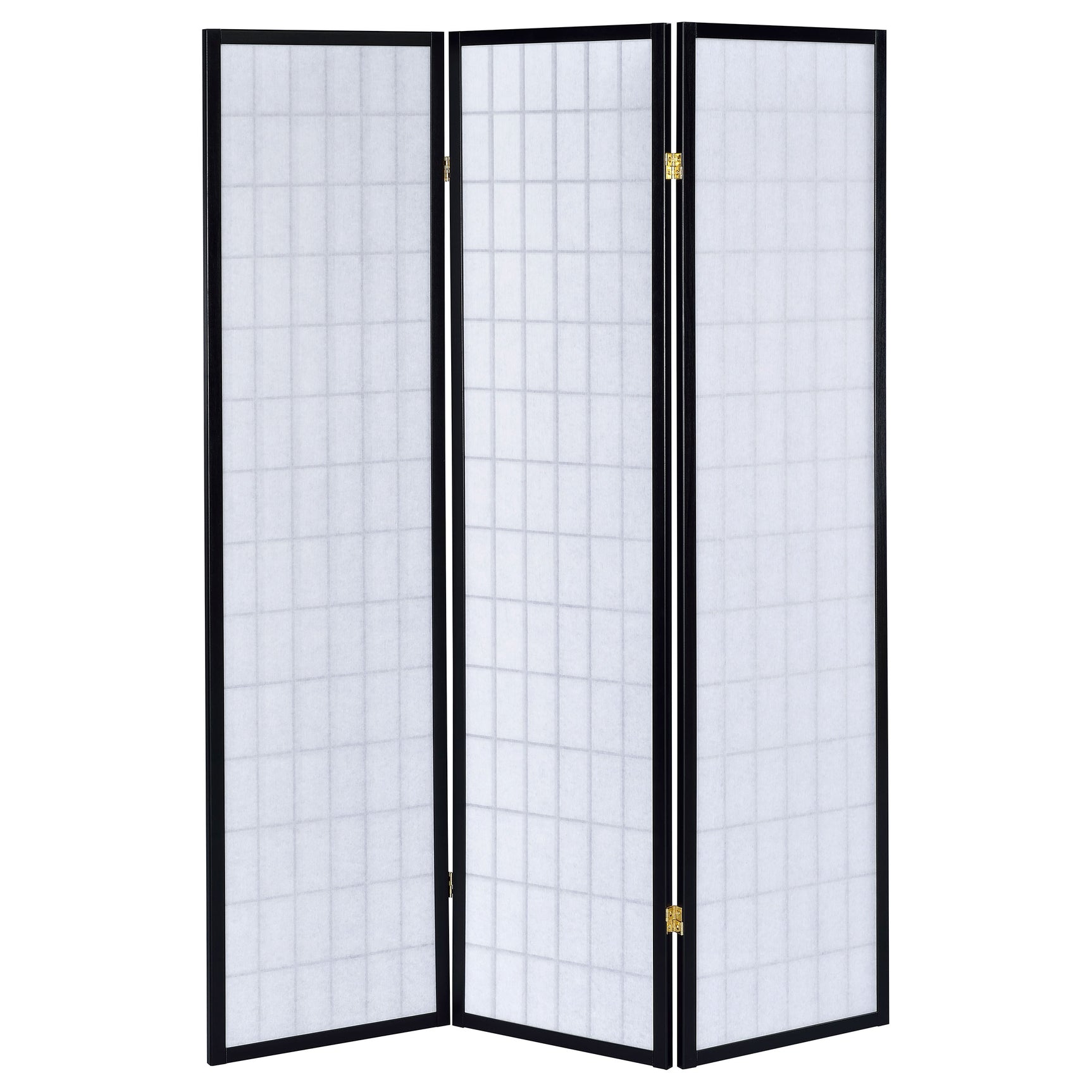 Carrie 3-Panel Room Divider Folding Shoji Screen Black - Tampa Furniture Outlet