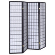 Tampa Furniture Outlet - Coaster - Roberto 4-Panel Room Divider Folding Shoji Screen Black - 4624
