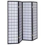 Tampa Furniture Outlet - Coaster - Roberto 4-Panel Room Divider Folding Shoji Screen Black - 4624