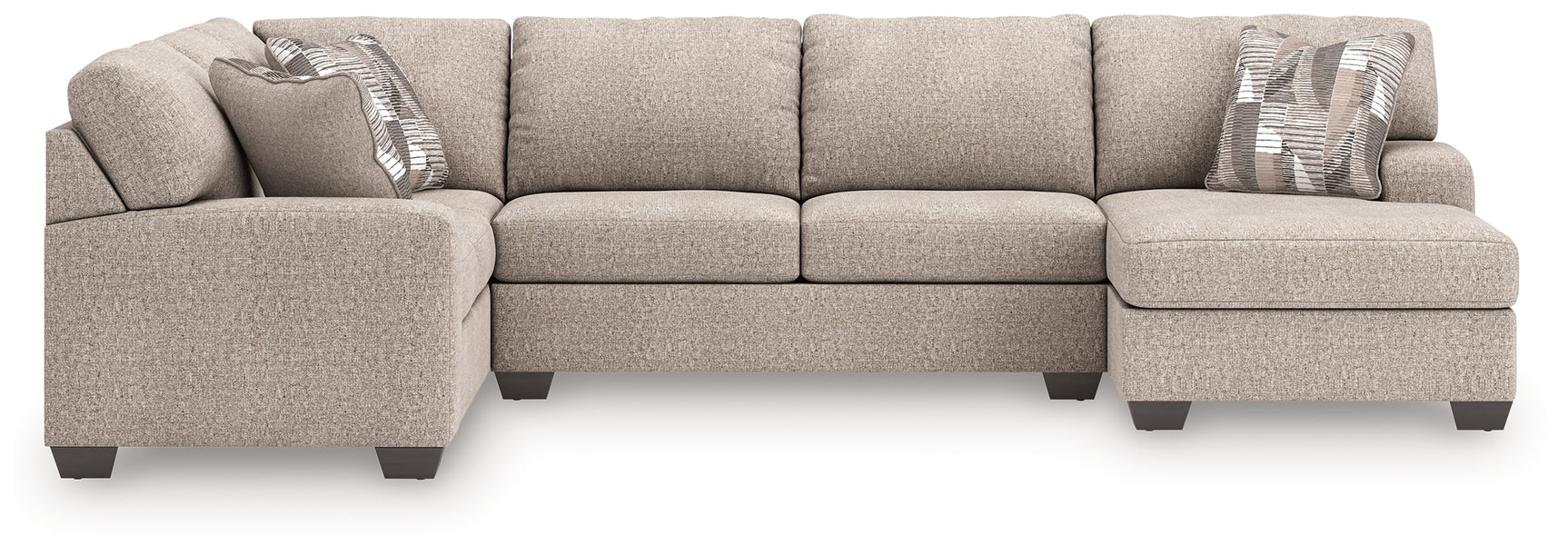 Tampa Furniture Outlet - Ashley Furniture - Newellen Sectional - LAF 3-Piece Sectional with Chaise / Hemp - 48404S6