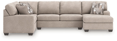 Tampa Furniture Outlet - Ashley Furniture - Newellen Sectional - LAF 3-Piece Sectional with Chaise / Hemp - 48404S6