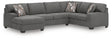 Tampa Furniture Outlet - Ashley Furniture - Newellen Sectional - RAF 3-Piece Sleeper Sectional with Chaise / Greystone - 48405S5