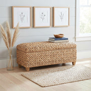 Tampa Furniture Outlet - Coaster - Laughton Hand-Woven Banana Leaf Storage Bench Natural - 500215NTL