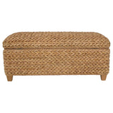 Laughton Hand-Woven Banana Leaf Storage Bench Natural