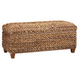 Tampa Furniture Outlet - Coaster - Laughton Hand-Woven Banana Leaf Storage Bench Amber - 500215